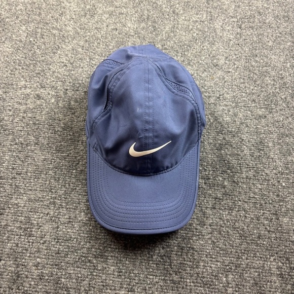 NIKE Featherlight Dri-Fit Blue Hat with Adjustable Velcro Strap One Size - Picture 2 of 11